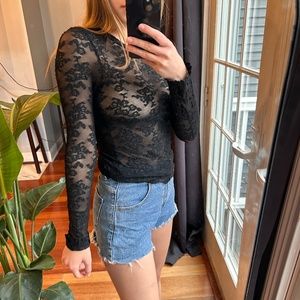 Lacy black top